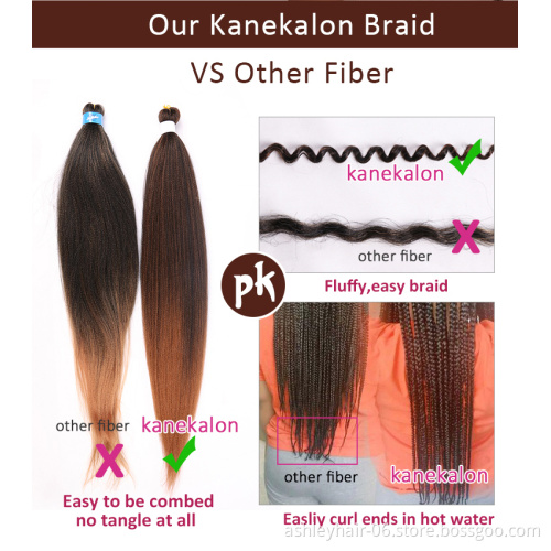 100% Kanekalon Private label Pre-Stretach Prestretched Pre Stretched Braid Braiding Hair Wholesale Synthetic Hair Extension